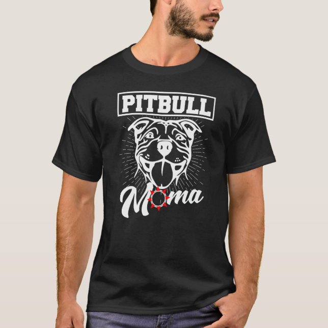 Coole Pitbull-Mama für Frauen Mama Pitbull-Besitze T-Shirt (Vorderseite)