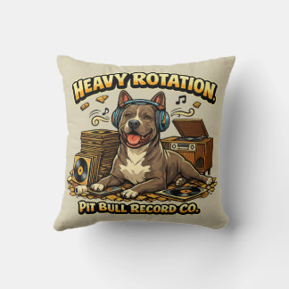 Coole Pitbull Vinyl-Schallplatten Retro-Vibe Kissen