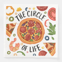 coole Pizza Party Wortart Paper Dinner Napkins