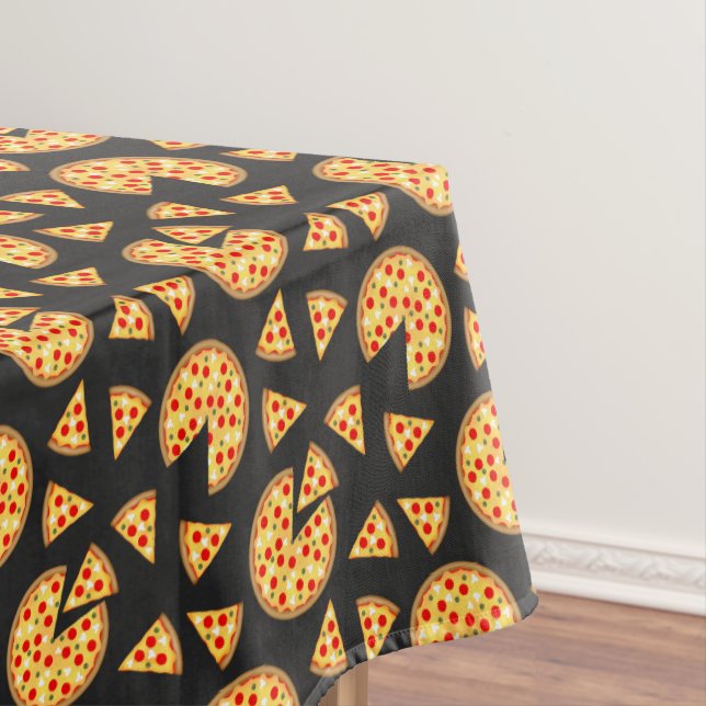 Coole Pizza und Schnitte auf dunkelgrau Tischdecke (Beispiel)