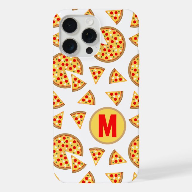 Coole Pizza und Schnittmuster, weiß iPhone 15 Pro Max Hülle (Rückseite)
