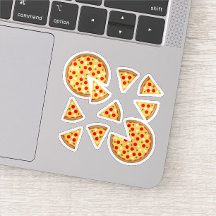 Coole Pizzas und Schnitte auf Weiß Aufkleber