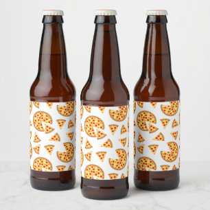 Coole Pizzas und Schnitte auf Weiß Bierflaschenetikett
