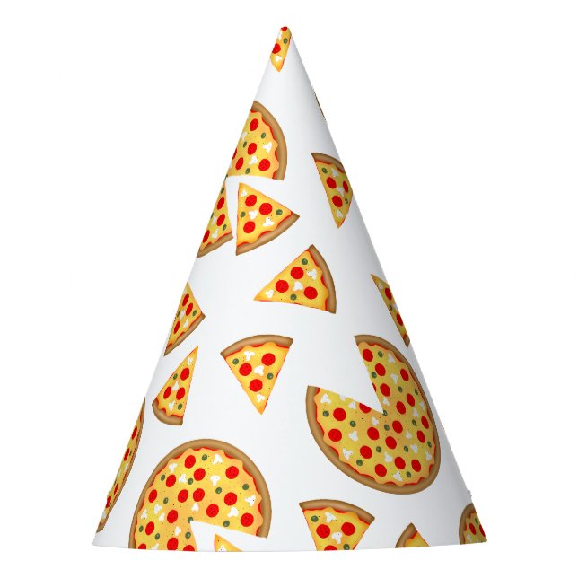 Coole Pizzas und Schnitte auf Weiß Partyhütchen (Vorderseite)