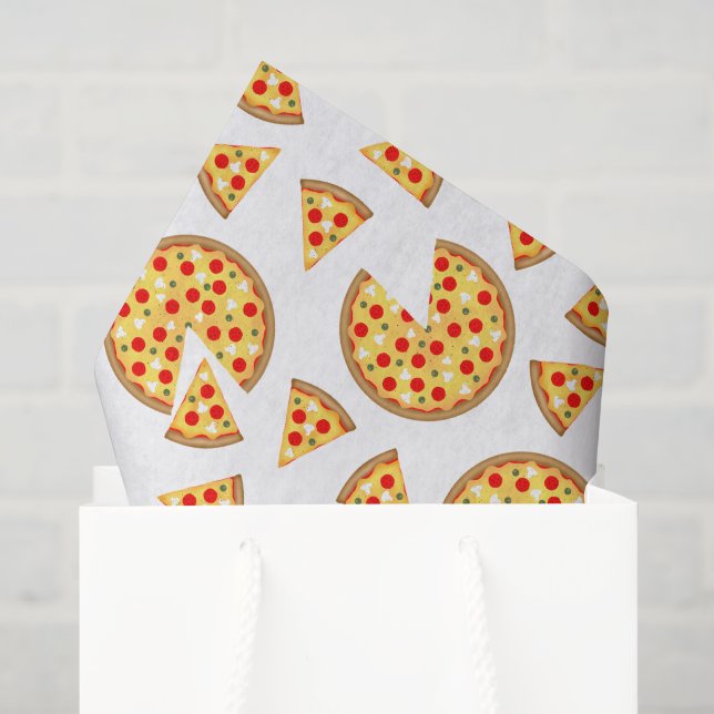 Coole Pizzas und Schnitte auf Weiß Seidenpapier (Geschenktüte)
