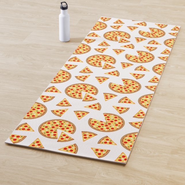 Coole Pizzas und Schnitte auf Weiß Yogamatte (Beispiel)
