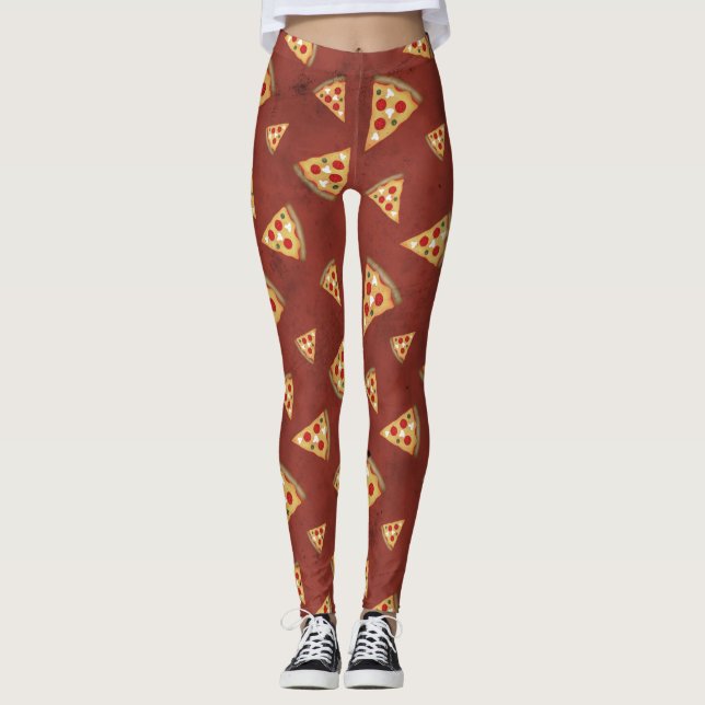 Coole Pizzaslicen Vintag Leggings (Vorderseite)