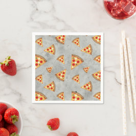 Coole Pizzaslicen, Vintage Graumuster Serviette