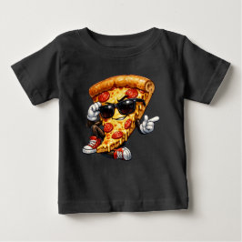 Coole Pizzastück-Maskottchen mit Sonnenbrille Kuns Baby T-shirt