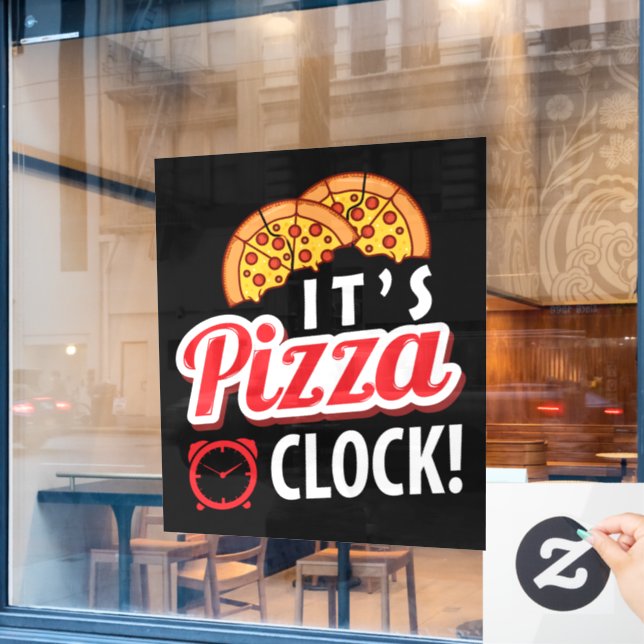 coole Pizzeria Wortart Business Fensteraufkleber (Café-Fenster)