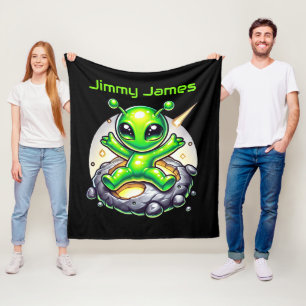 Coole Platzliebhaber fügen Alien hinzu Fleecedecke