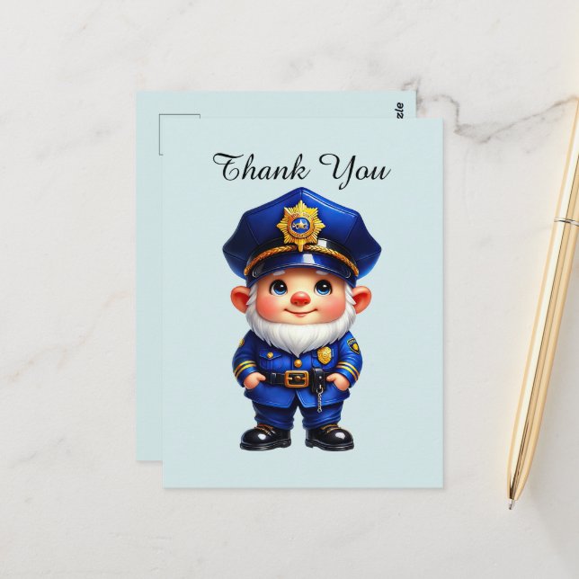 Coole Polizei danke Postkarte (Vorderseite/Rückseite Beispiel)