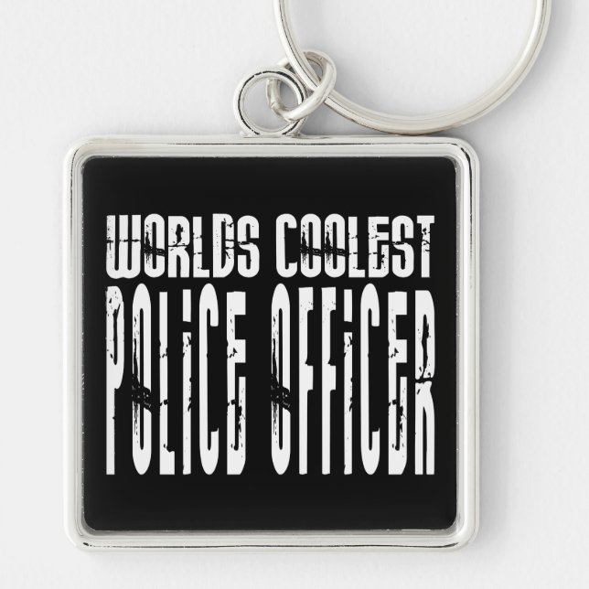 Coole Polizei-Offizier-Weltcoolster Schlüsselanhänger (Vorne)