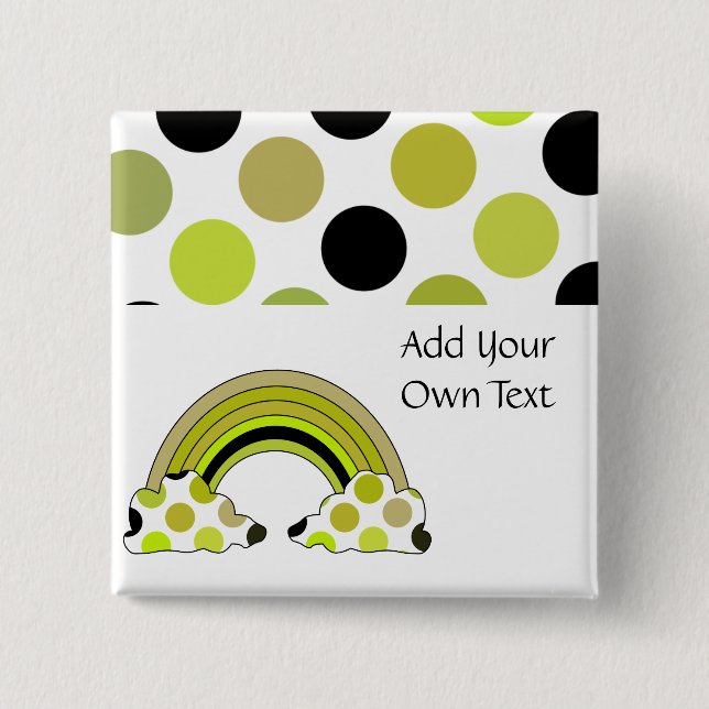 Coole Polka Dot Rainbow Anpassbare Taste Button (Vorderseite)