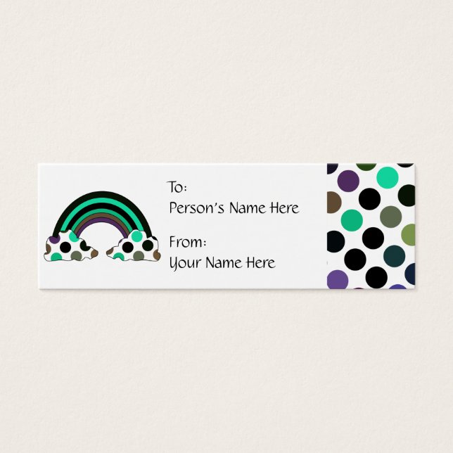 Coole Polka Dot Rainbow-Geschenkmarke (Vorderseite)