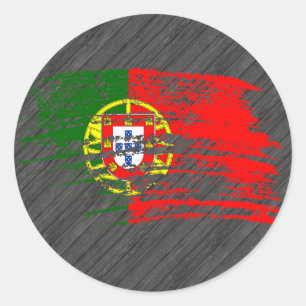 Coole portugiesische Flagge Runder Aufkleber