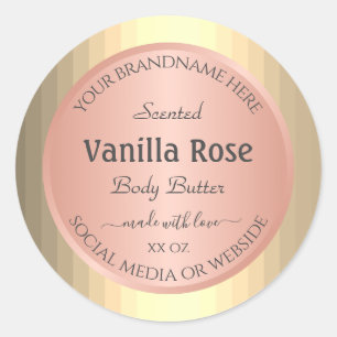 Coole Produktverpackungsmarken Rose Gold-Effekt Runder Aufkleber