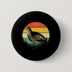 Coole Quail Art Men Bird Hunter Quail Upland Button