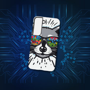 Coole Raccoon-Sonnenbrille Farbenfrohe Art Design Samsung Galaxy Hülle
