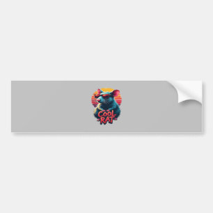 Coole Ratte mit Sonnenbrille Retro Sunset Design Autoaufkleber