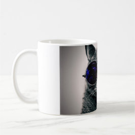 Coole Raum-Katze mit Teleskop-Glas-Milchstraße Kaffeetasse