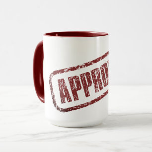 Coole Red Briefmarke Tasse "Approved" - Retro Styl