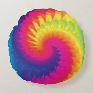 Coole Regenbogen-Gefärbte Krawatte Rundes Kissen