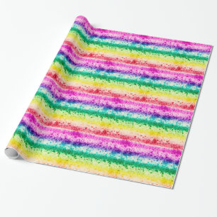 Coole Regenbogen-Kunstfarbe-Spritzer-Geburtstagsfe Geschenkpapier