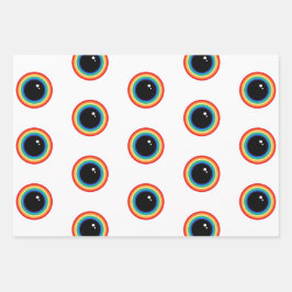 Coole Regenbogenaugen Geschenkpapier Set