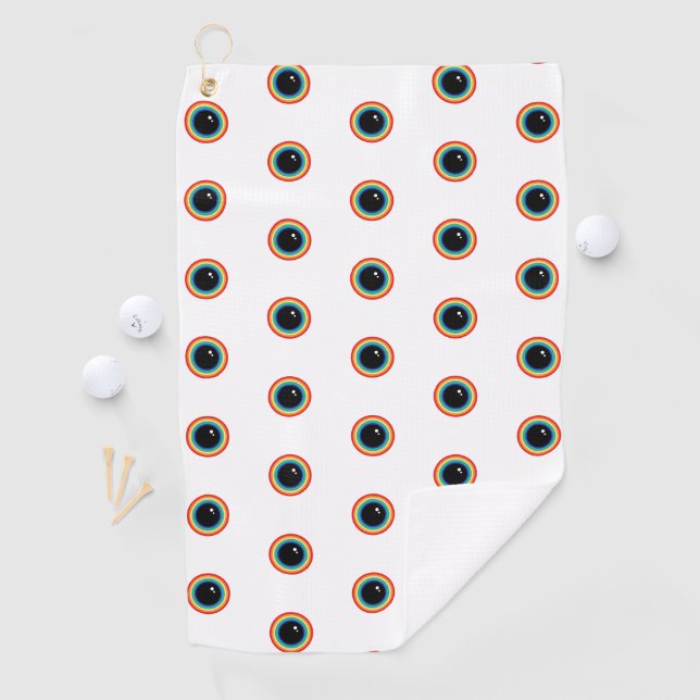 Coole Regenbogenaugen Golfhandtuch (Insitu)