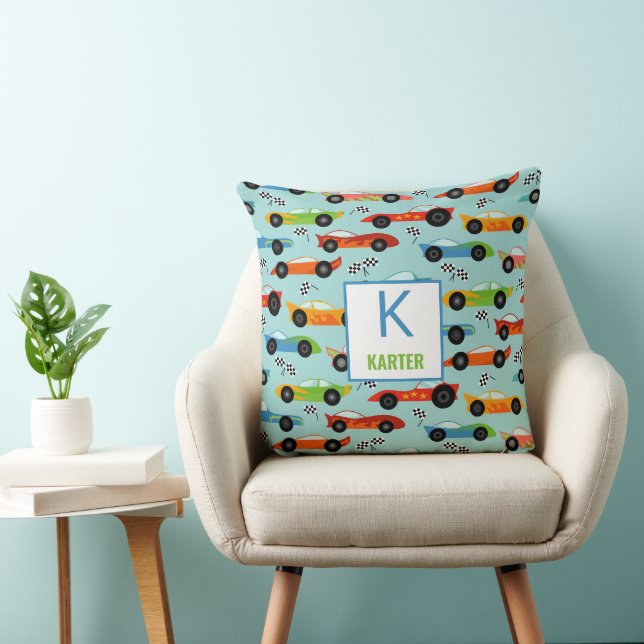 Coole Rennwagen Personalisiert Kinder Kissen (Stuhl )
