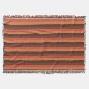 Coole Retro 70er Streifen-Brown-Orangen-Mandarine Decke