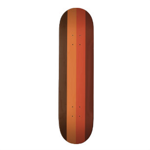 Coole Retro 70er Streifen-Brown-Orangen-Mandarine Skateboard