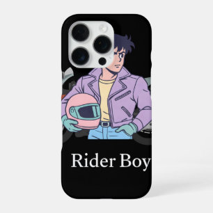 Coole Retro-Anime-Reiter-Jungen-Handyhülle iPhone 16 Pro Hülle