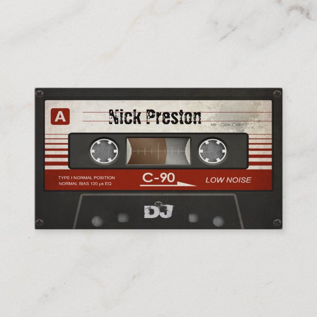 Coole Retro Audiokassette | DJ beruflich Visitenkarte (Vorderseite)