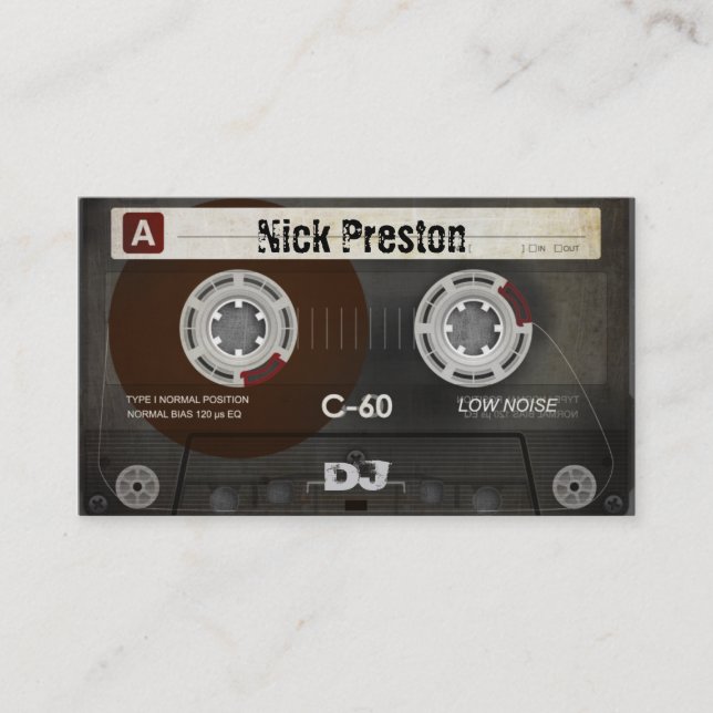 Coole Retro Audiokassette | DJ beruflich Visitenkarte (Vorderseite)