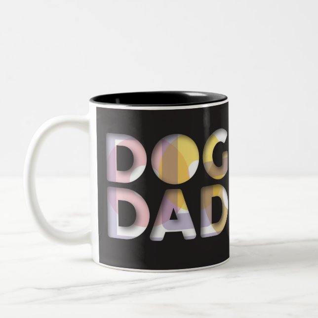 Coole Retro-Ausschnitt-Buchstaben Dog-Vater-Tasse Zweifarbige Tasse (Links)
