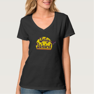 Coole Retro Bleib Weird Aussage T-Shirt
