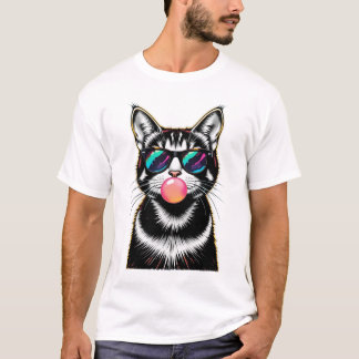 Coole Retro Cat - Bubblegum Pop Art Design T-Shirt