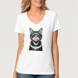 Coole Retro Cat - Bubblegum Pop Art Design T-Shirt