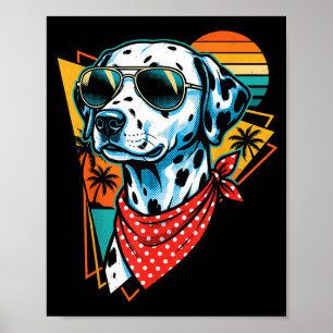 Coole Retro-Dalmatiner-Hundesonnenbrille Strand So Poster