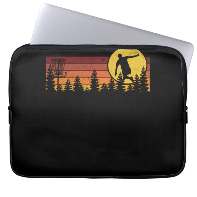 Coole Retro-Disk Golf Sport Laptopschutzhülle (Vorderseite)