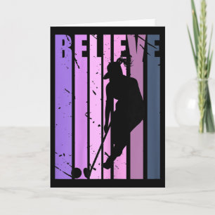 Coole Retro-Frauen-Feldhockey-Spielerin-Coach-Hock Karte