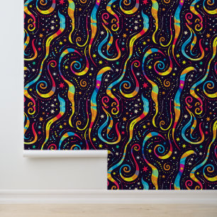 coole Retro-Galaxie-Fliesen-Muster Kids Wallpaper Tapete