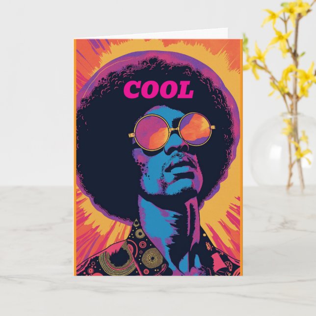 Coole/Retro-Grußkarte Karte (Gelbe Blume)