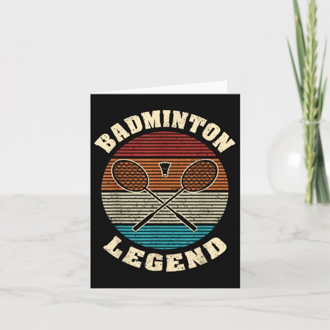 Coole Retro-Kreuzkästen Badminton Legend Badmi Karte (Vorderseite)