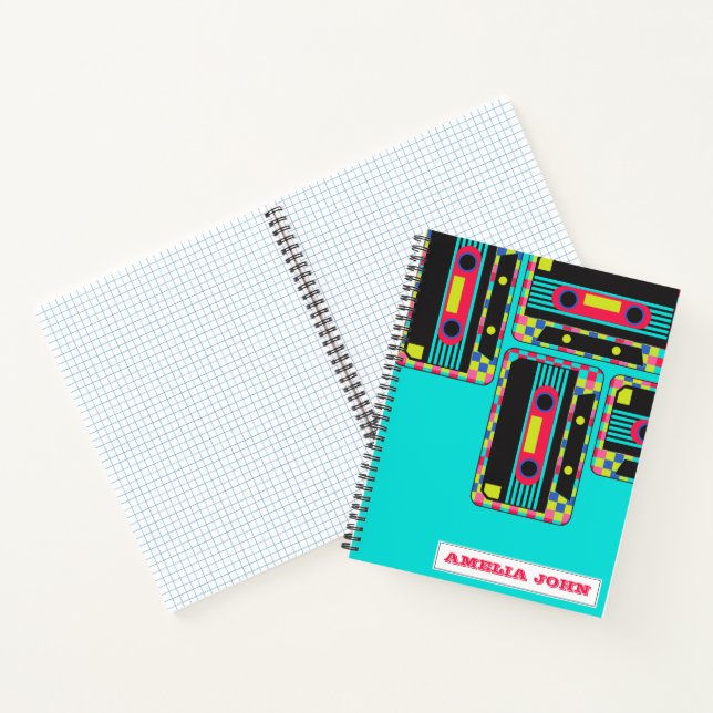Coole Retro-Kunst der 90er Jahre Notizbuch (Innenseite)