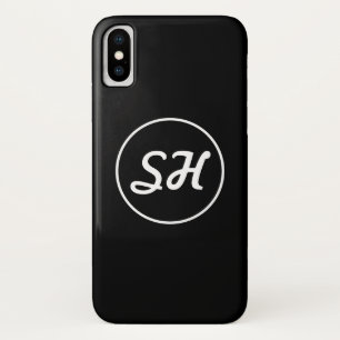 Coole Retro-Moderne Monogramm Schwarz/Weiß Case-Mate iPhone Hülle