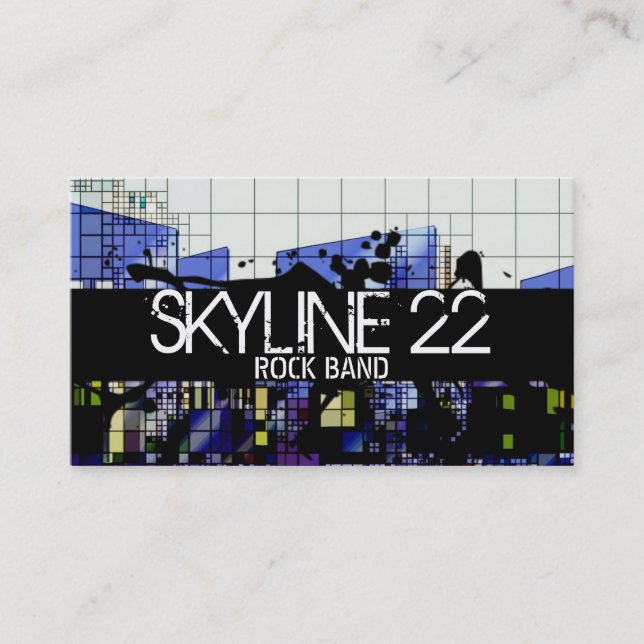 Coole Retro Rock Band Singer Business Card Visitenkarte (Vorderseite)