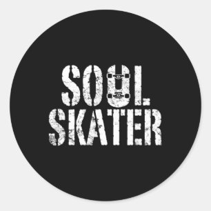 Coole Retro-Skateboarding-Vintage-lustige Kinder J Runder Aufkleber